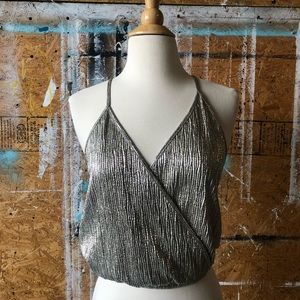 Zara metallic spaghetti top